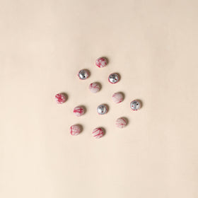  Pink Handmade Fabric Button Small at iTokri