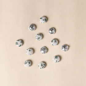  White Handmade Fabric Button Small at iTokri