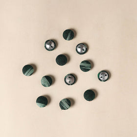  Green Handmade Fabric Button Small at iTokri