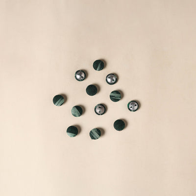  Green Handmade Fabric Button Small at iTokri