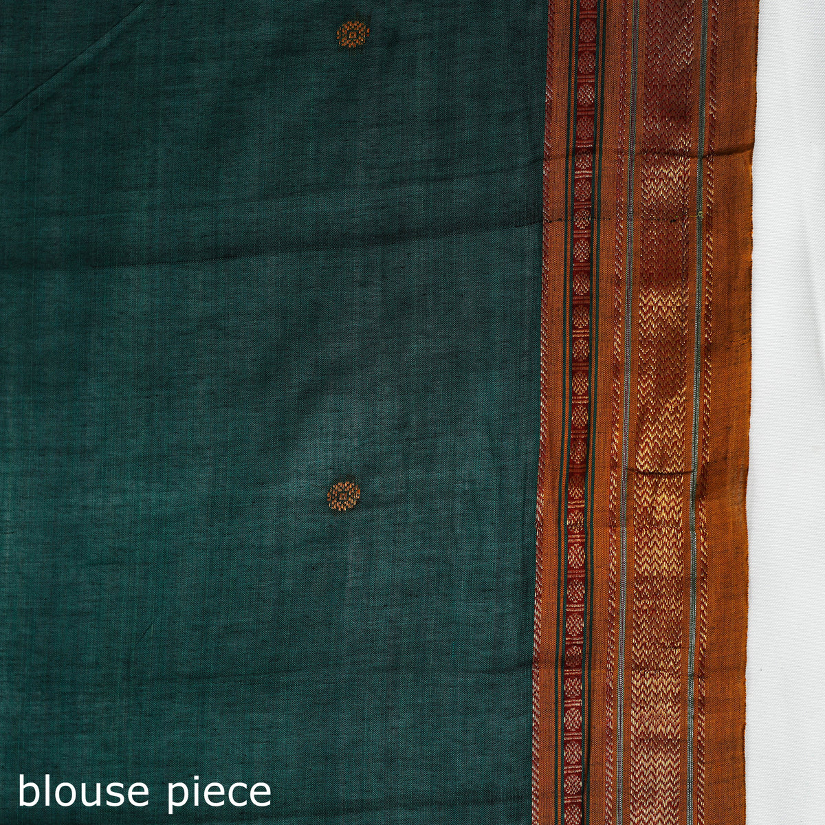 Buy Green Mercerised Cotton Zari Border Dharwad Saree