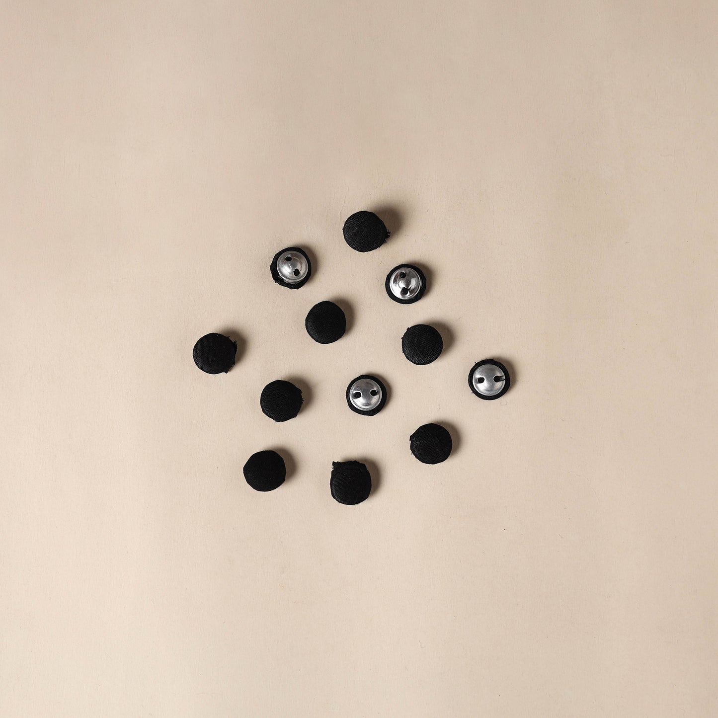  Black Handmade Fabric Button Set Small at iTokri