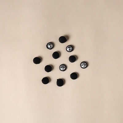  Black Handmade Fabric Button Set Small at iTokri