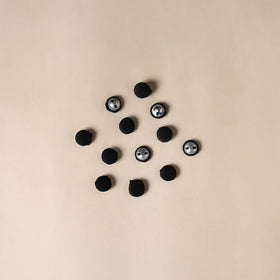  Black Handmade Fabric Button Set Small at iTokri