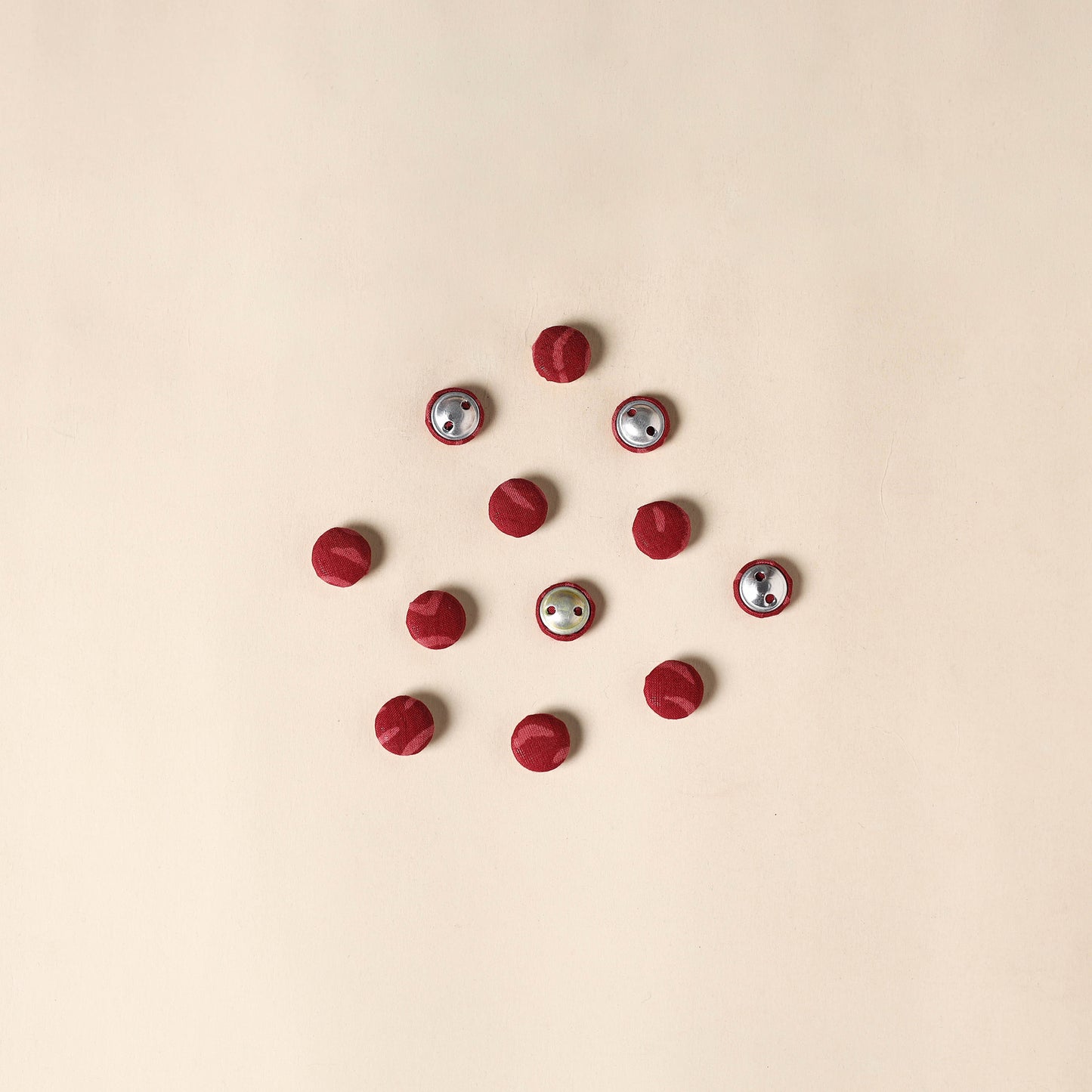  Red Handmade Fabric Button Small at iTokri