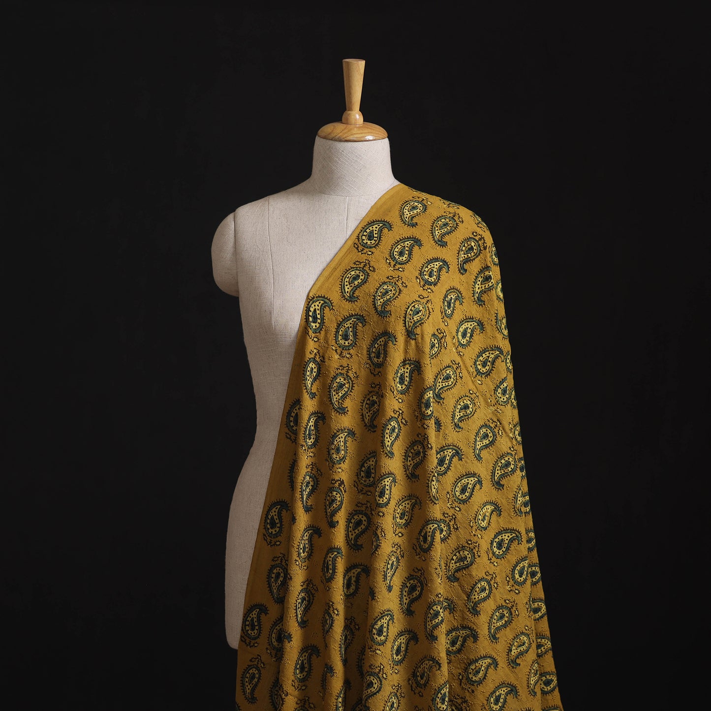 Ajrakh Hand Block Print Natural Dyed Cotton Hakoba Fabric 09