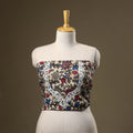 Multicolor Kalamkari Print Hand Embroidery Cotton Blouse Piece