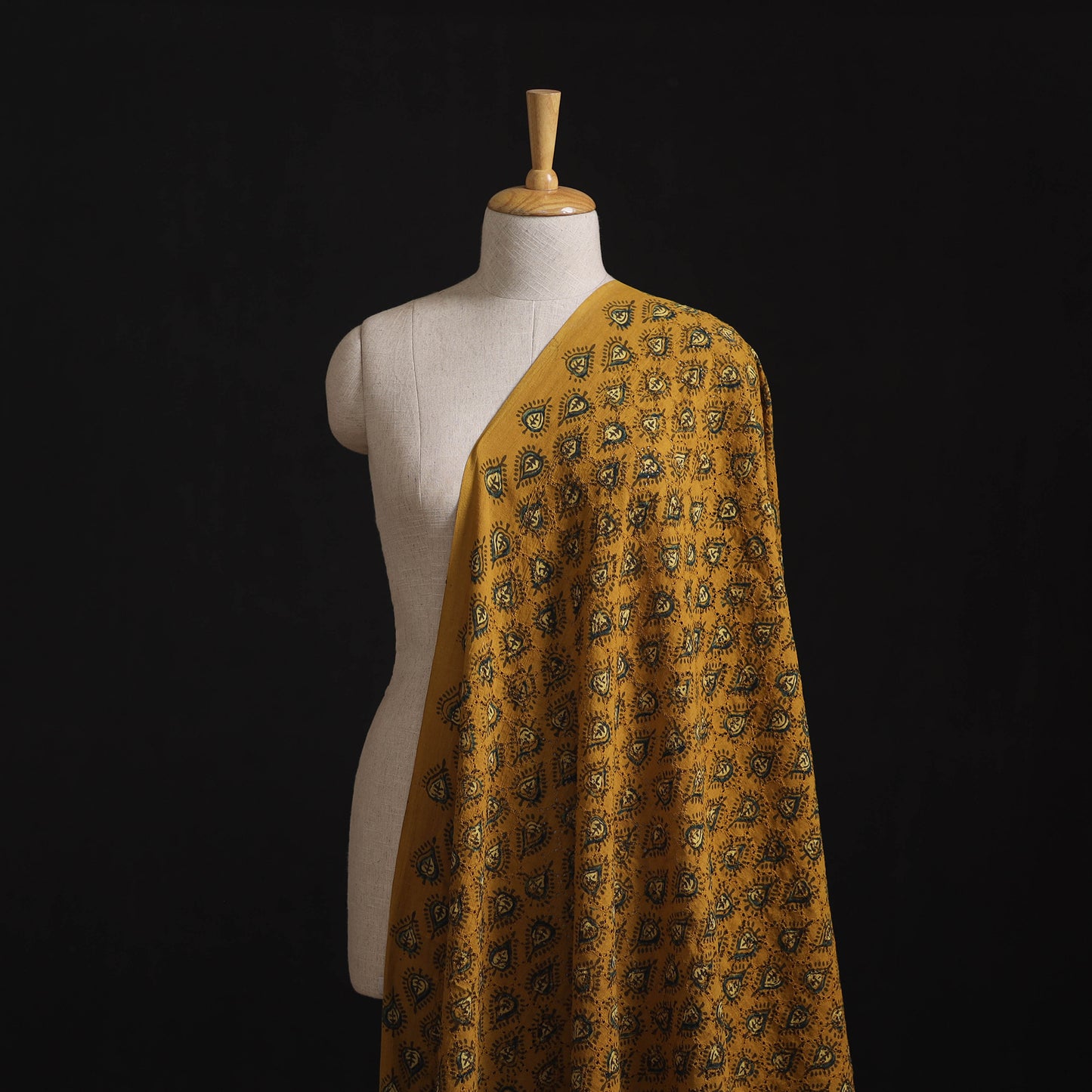 Ajrakh Hand Block Print Natural Dyed Cotton Hakoba Fabric 11