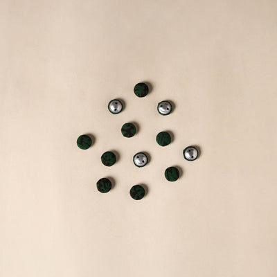  Green Handmade Fabric Button Small at iTokri