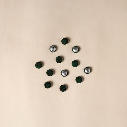  Green Handmade Fabric Button Small at iTokri
