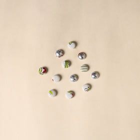  Whie Handmade Fabric Button Small at iTokri