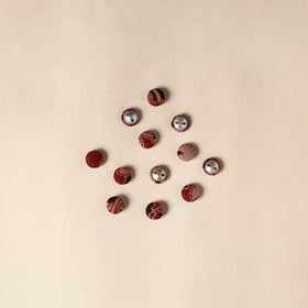  Red Handmade Fabric Button Small at iTokri