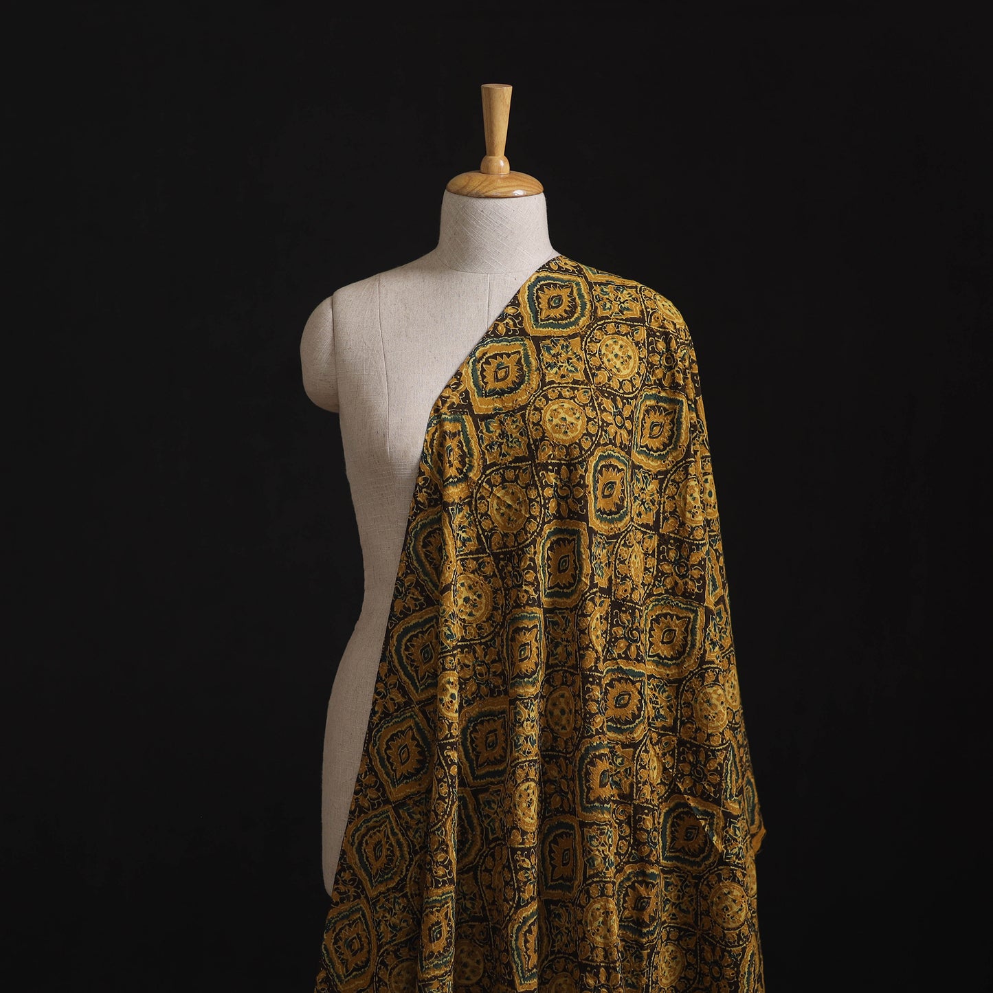 Ajrakh Hand Block Print Natural Dyed Cotton Hakoba Fabric 17