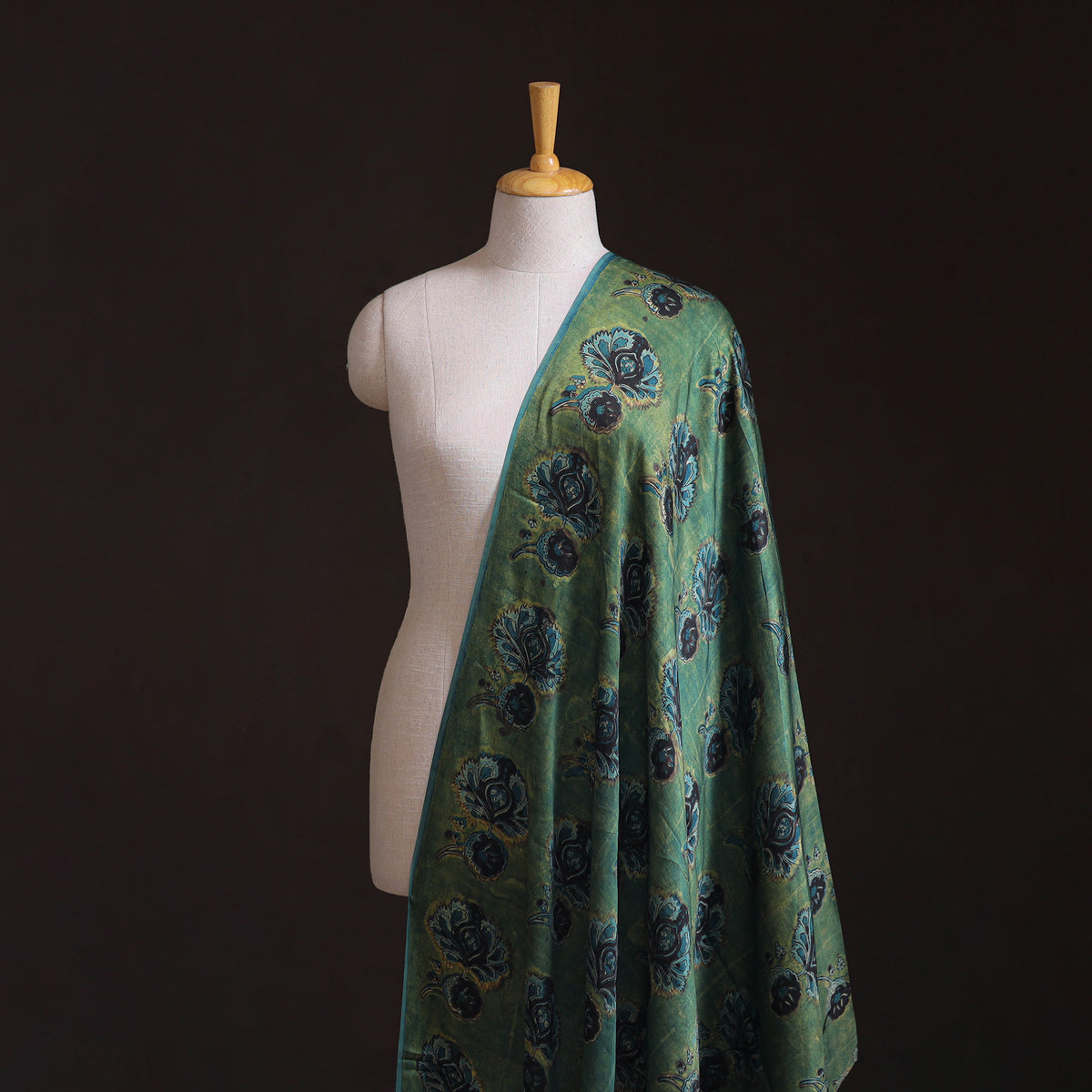 Pomegranate Peel Hand Block Print Modal Silk Fabric 06