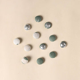  Green Handmade Fabric Button Set Small at iTokri