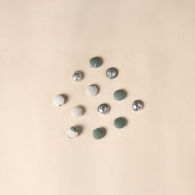  Green Handmade Fabric Button Set Small at iTokri