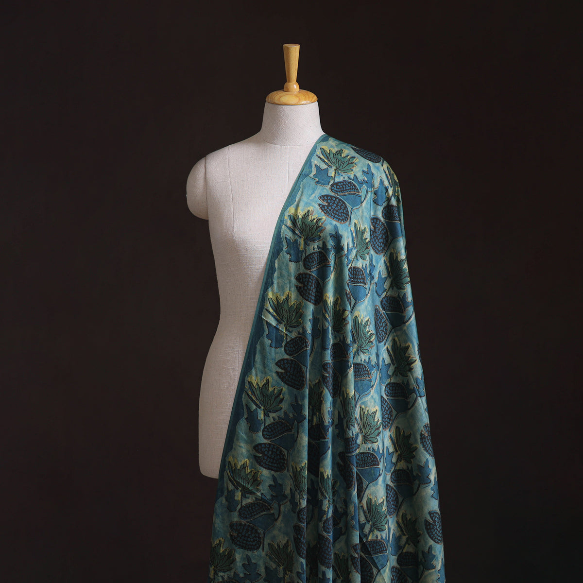 Pomegranate Peel Hand Block Print Modal Silk Fabric 03
