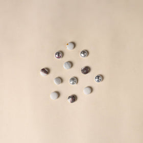  White Handmade Fabric Button Small at iTokri