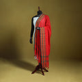 Red - dharwad cotton dupatta with zari border 16