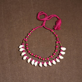 Tribal Odisha Dokra Thread & Shell Work Handmade Necklace 06