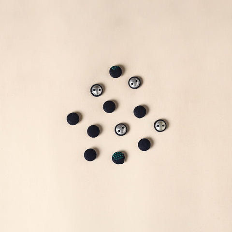  Black Handmade Fabric Button Small at iTokri