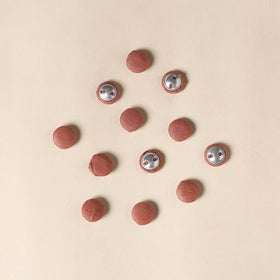  Brown Handmade Fabric Button Small at iTokri