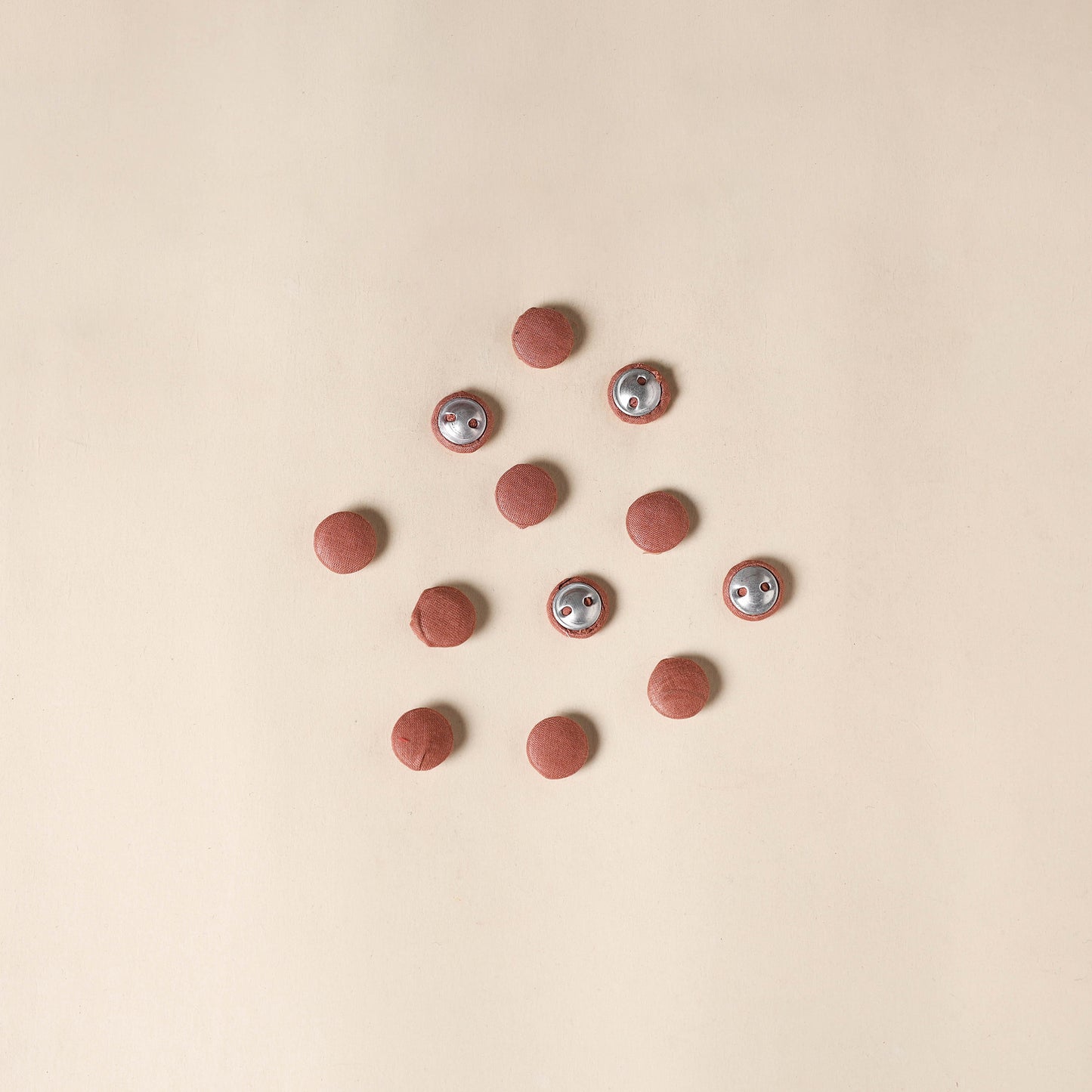  Brown Handmade Fabric Button Small at iTokri