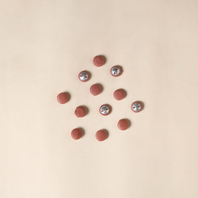  Brown Handmade Fabric Button Small at iTokri