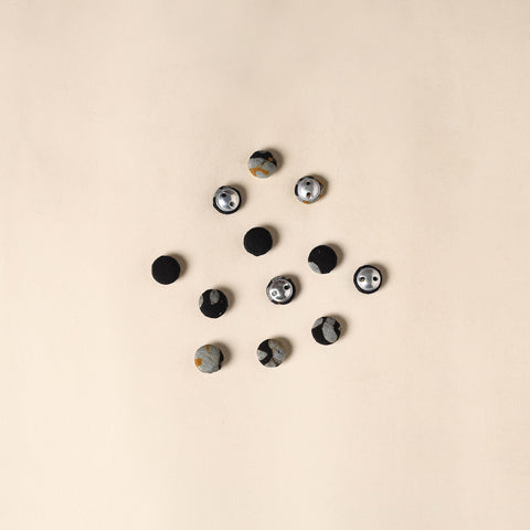  Black Handmade Fabric Button Small at iTokri