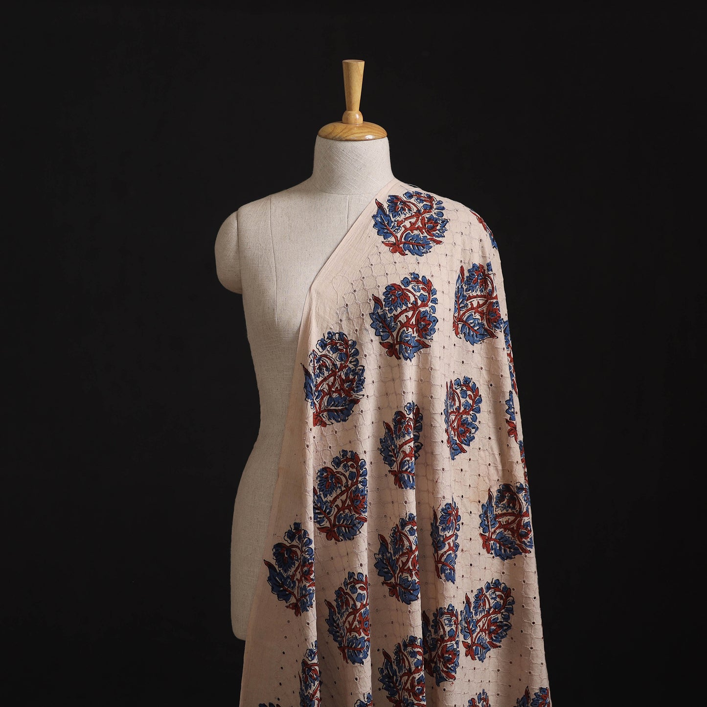 Ajrakh Hand Block Print Natural Dyed Cotton Hakoba Fabric 32