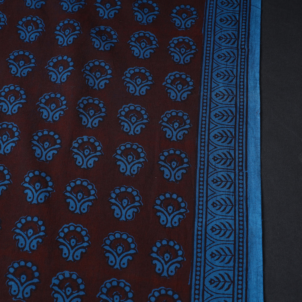 Black - Bagh Hand Block Printed Cotton Fabric