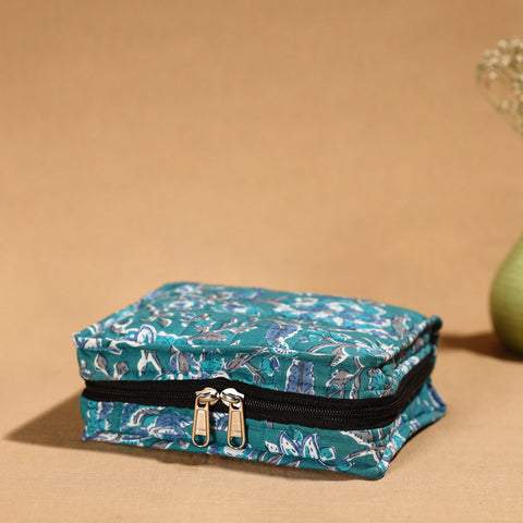 Green Handmade 4 Pockets Cotton Jewelry Bag 01