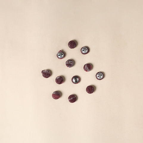  Maroon Handmade Fabric Button Small at iTokri