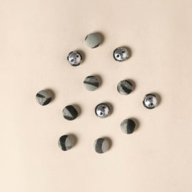  Grey Handmade Fabric Button Small at iTokri