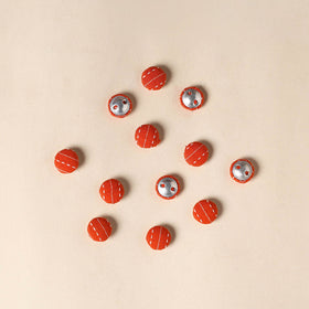 Red Handmade Fabric Button Small at iTokri