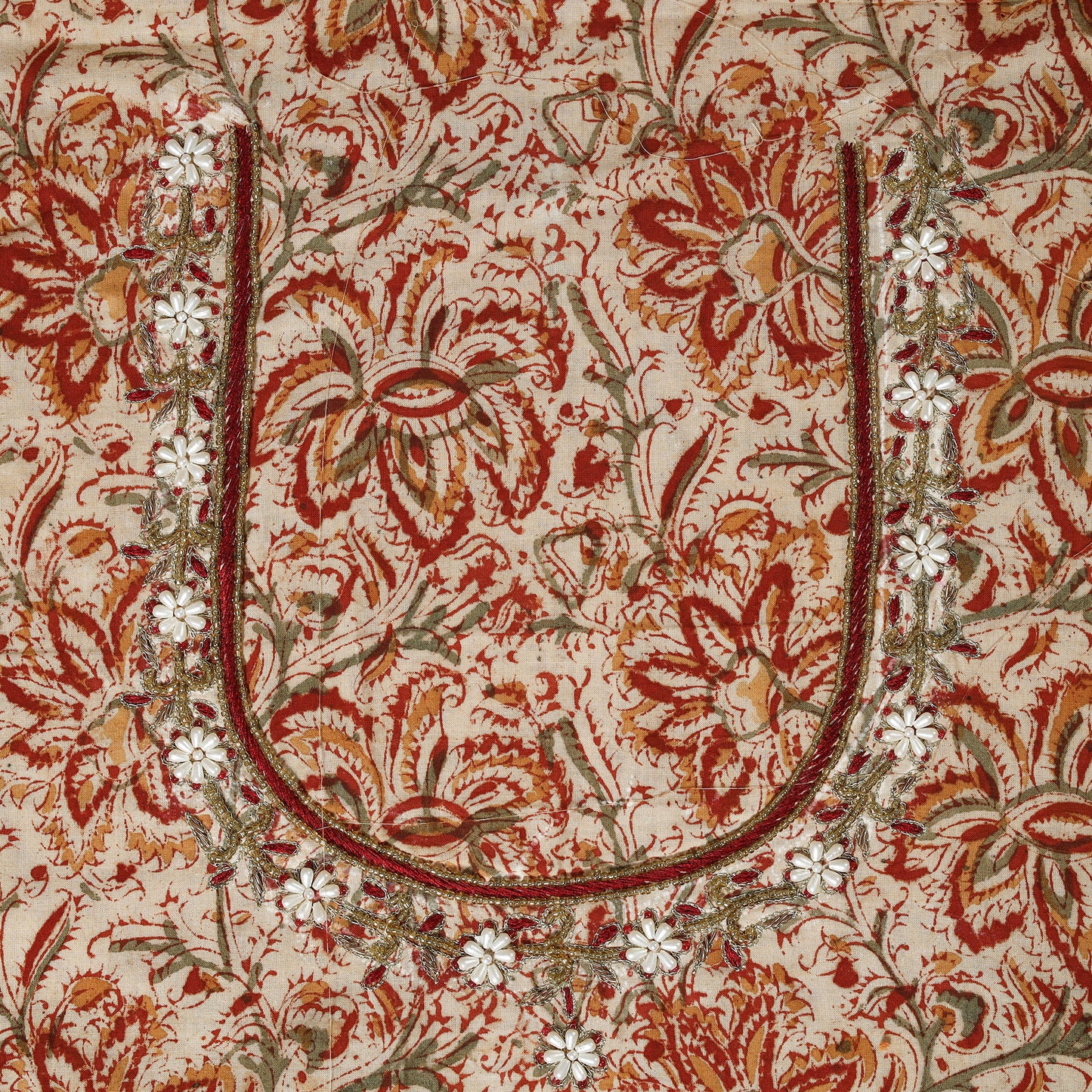 Multicolor - multicolour - kalamkari hand embroidery cotton