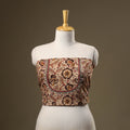 Beige Kalamkari Print Hand Embroidery Cotton Blouse Piece