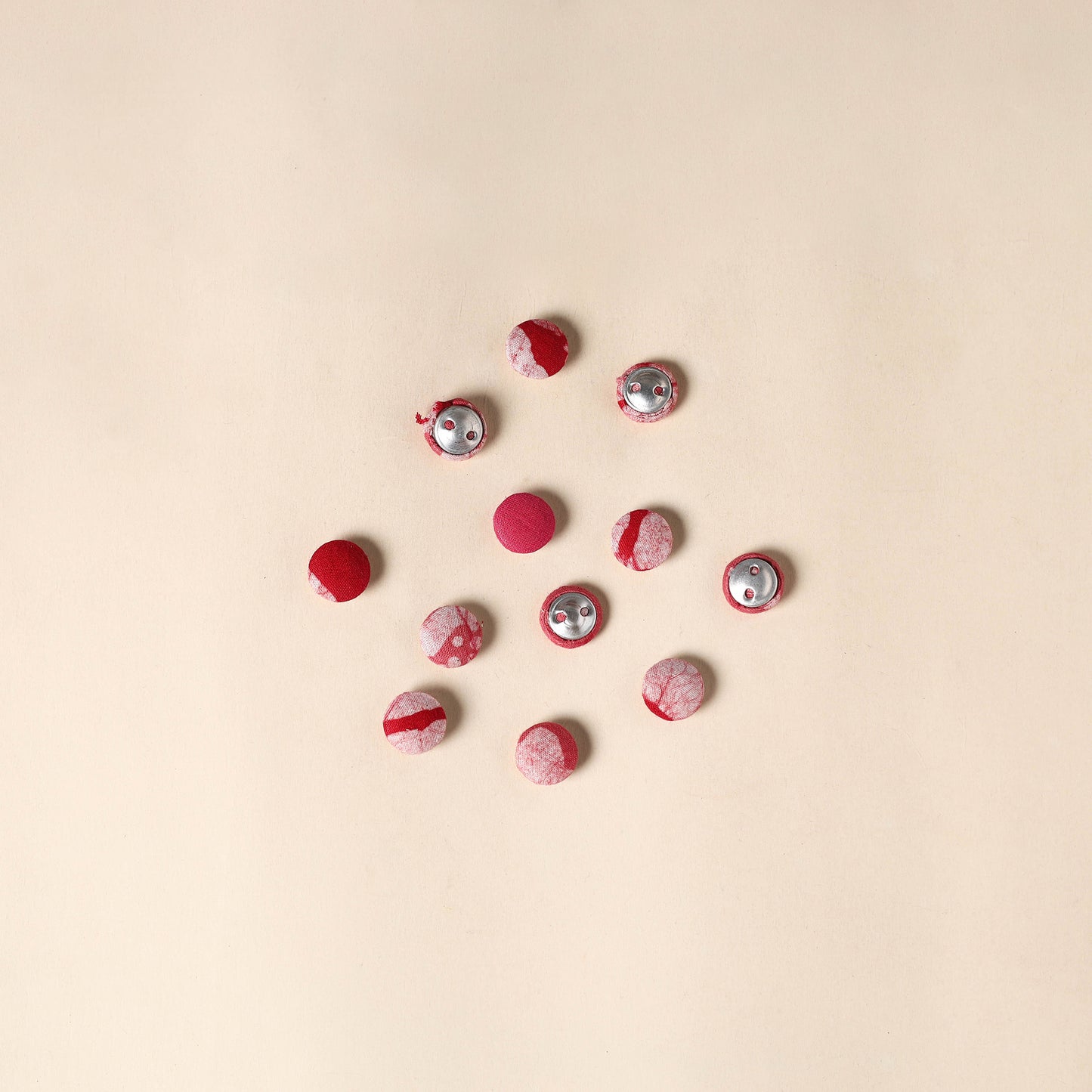  Pink Handmade Fabric Button Small at iTokri