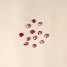  Pink Handmade Fabric Button Small at iTokri