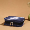 Blue Handmade 4 Pockets Cotton Jewelry Bag