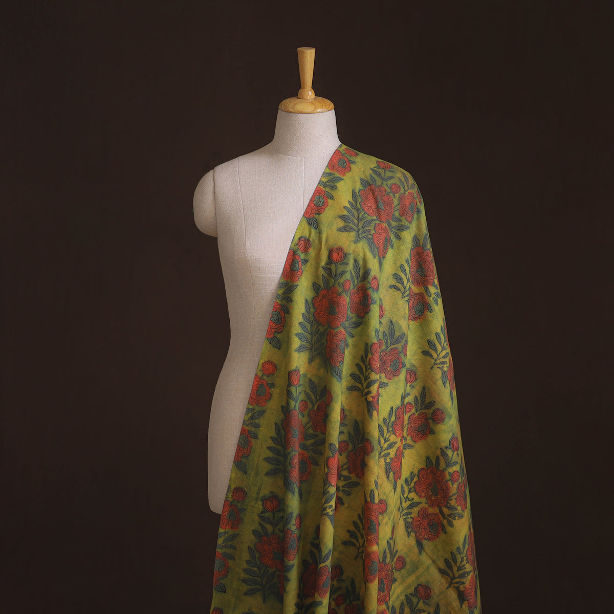 Pomegranate Peel Hand Block Print Cotton Fabric 20