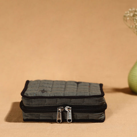 Grey Handmade 4 Pockets Cotton Jewelry Bag 07