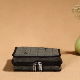 Grey Handmade 4 Pockets Cotton Jewelry Bag 07