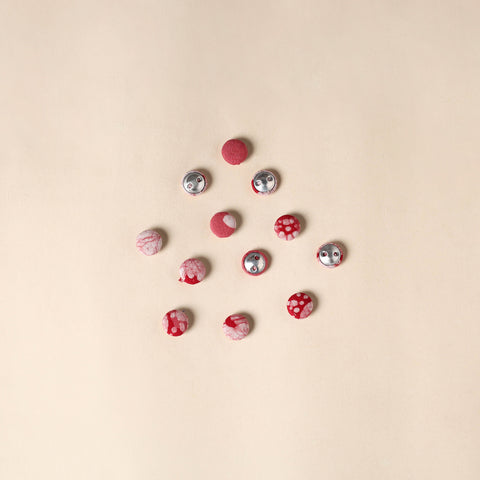  Pink Handmade Fabric Button Small at iTokri