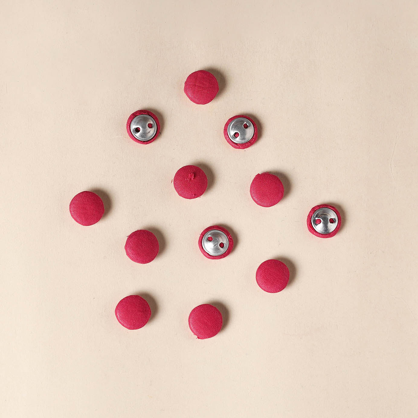  Pink Handmade Fabric Button Small at iTokri