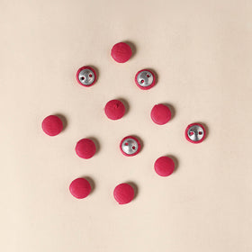  Pink Handmade Fabric Button Small at iTokri