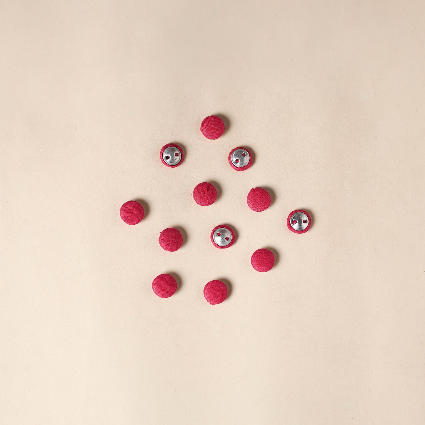  Pink Handmade Fabric Button Small at iTokri