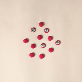  Pink Handmade Fabric Button Small at iTokri