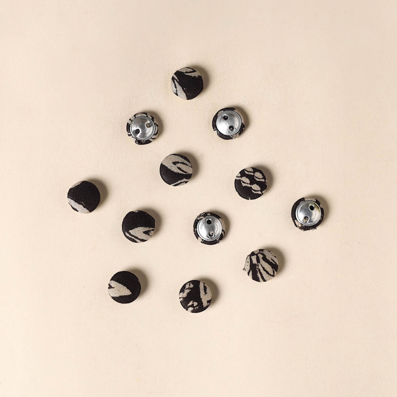  Black Handmade Fabric Button Small at iTokri