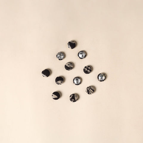  Black Handmade Fabric Button Small at iTokri